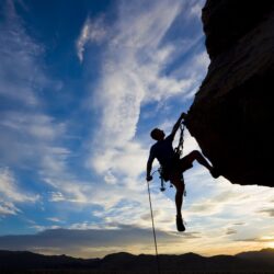 Download Wallpapers Climber, Extreme, Silhouette
