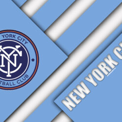 Download wallpapers New York City FC, material design, 4k, logo