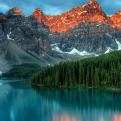 Wallpapers Moraine Lake, Banff, Canada, mountains, forest, 4k, Nature