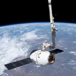 Robotic Arm Grapples SpaceX Dragon at International Space Station