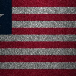 Download wallpapers Flag of Liberia, 4K, leather texture, Africa
