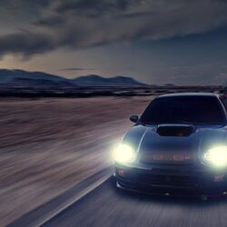 Wallpapers glare, speed, Subaru, Impreza, blur, black, WRX, black