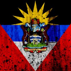 Download wallpapers Antigua and Barbuda flag, 4k, grunge, flag of