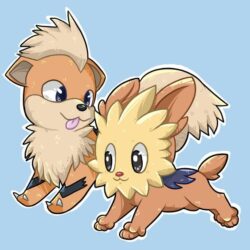 Growlithe and Lillipup by MinueCharm