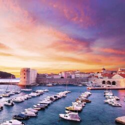 Sunset Dubrovnik, Croatia, Adriatic Sea Desktop Wallpapers Hd