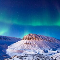 Night Sky Winter Snow Mountains Wallpapers