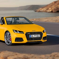 Download Wallpapers Audi Tts Tt Yellow Roadster 2014 3 2