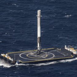 Wallpapers SpaceX, ship, sea, platform, rocket, Space