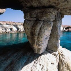 Download HD cave, Rock, Sea, Cliff, Cyprus, Beach, Island, Nature
