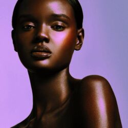Duckie Thot Shines for Fenty Beauty. Makeup. Model. Black Model