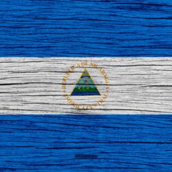 Download wallpapers Flag of Nicaragua, 4k, North America, wooden