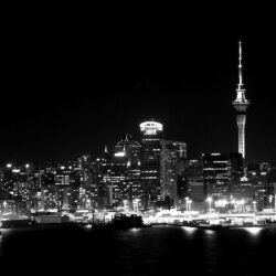 Wallpapers night, city, skyscrapers, Auckland, New Zealand desktop