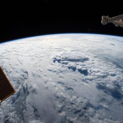 Sunlight Shines On The International Space Station 4K UltraHD