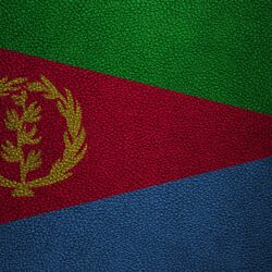 Download wallpapers Flag of Eritrea, Africa, 4K, leather texture