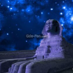 Download Hintergrund Sphinx, Nacht, Stern Freie desktop Tapeten in