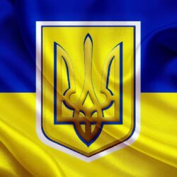 Photo Ukraine Coat of arms Flag Stripes