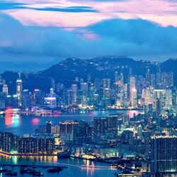 Hong Kong Night Lights HD desktop wallpapers : Widescreen : High