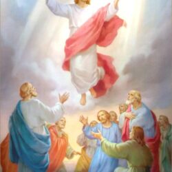 Jesus Picture Ascending To Heaven In Front Of Disciples