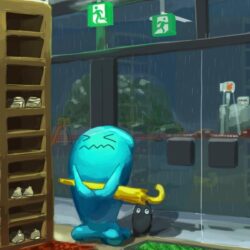 Nintendo pokemon video games rain artwork stores wobbuffet