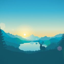 Download Firewatch, Deer, Forest, Night Wallpapers
