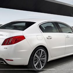 Peugeot 508 Saloon Back Pose in White Color Wallpapers