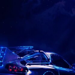 Download Back To The Future, Mazda Rx7, Moon, Digital Art