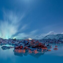 Wallpapers Blue Lagoon, Moonlight, Iceland, 4K, Nature / Editor’s