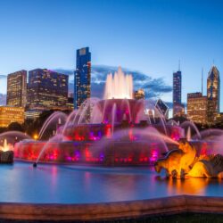 Chicago City Waterfall 8k 8k HD 4k Wallpapers, Image