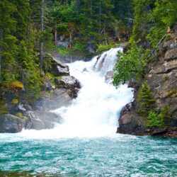 Waterfalls: Montana Waterfall Park Mountains Nat Glacier Wallpapers