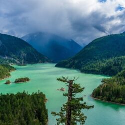 landscape, Nature, Green, Lake, Mountain, Forest, Clouds, Spring