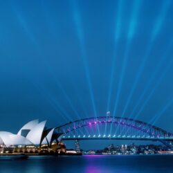 Sydney Opera House blue lights HD Wallpapers