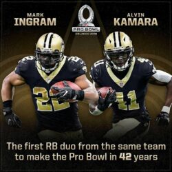 Saints Alvin Kamara & Mark Ingram. Pro Bowl 2018.