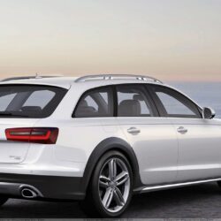 Back Side Pose Of 2013 Audi A6 Allroad In White Near Sea Side Wallpapers