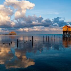 Belize, beach, house, reflections, tropical, beautiful, sea