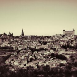 toledo city spain duotone photograph cityscape wallpapers and backgrounds