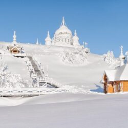 Beautiful snowy Russian winter