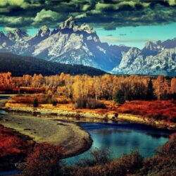 Mountain: Fall Valley Autumn Beautiful Forest Grass Wyoming River