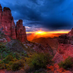 Sunset Cathedral Rock Sedona Arizona Desktop Hd Wallpapers For Mobile
