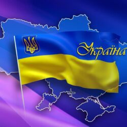 Map of Ukraine and Ukraine flag. Android wallpapers for free