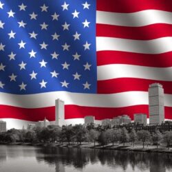 USA American Flag with New York Desktop Backgrounds Image