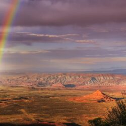 Rainbow over Atacama Desert in Chile wallpapers