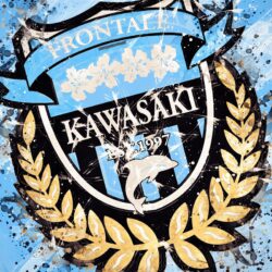 Download wallpapers Kawasaki Frontale FC, 4k, paint art, logo