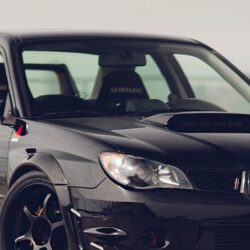 Download Subaru Impreza Wrx Sti, Black, Front View, Cars