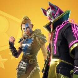 Wallpapers girl, the game, man, mask, cloak, characters, Fortnite