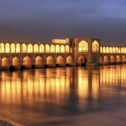 Khaju Bridge At Dusk, Isfahan, Iran HD desktop wallpapers : High
