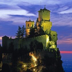 Castles night world fortress italy san marino wallpapers