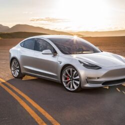 2017 Tesla Mode 3 front full hd on road UHD wallpapers