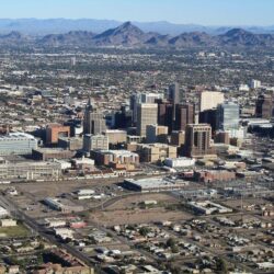 File:Phoenix AZ Downtown from airplane