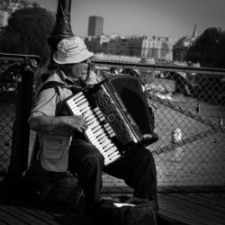 man playing accordion gray scale photo free image