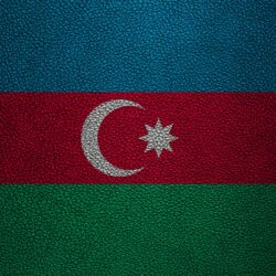 Download wallpapers Flag of Azerbaijan, 4k, leather texture